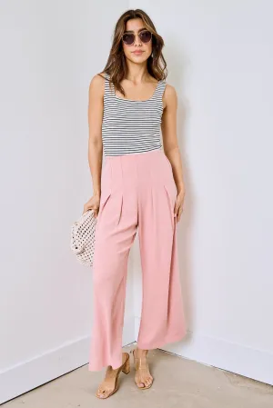 SALE - Naomi Pleated Cropped Linen Pants