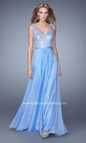 Sequin-Bodice La Femme Long Prom Dress