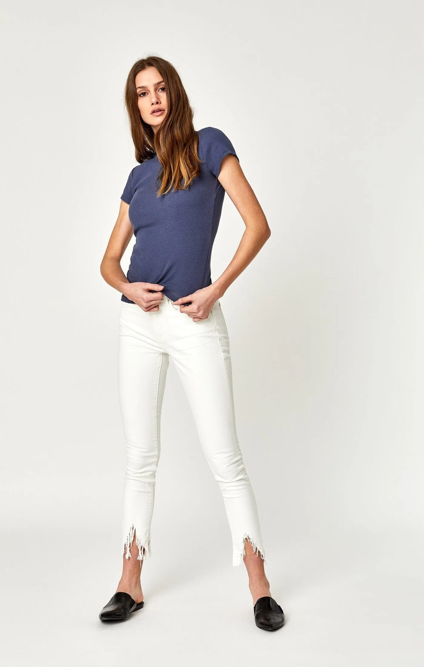 TESS SUPER SKINNY IN WHITE FRINGE VINTAGE