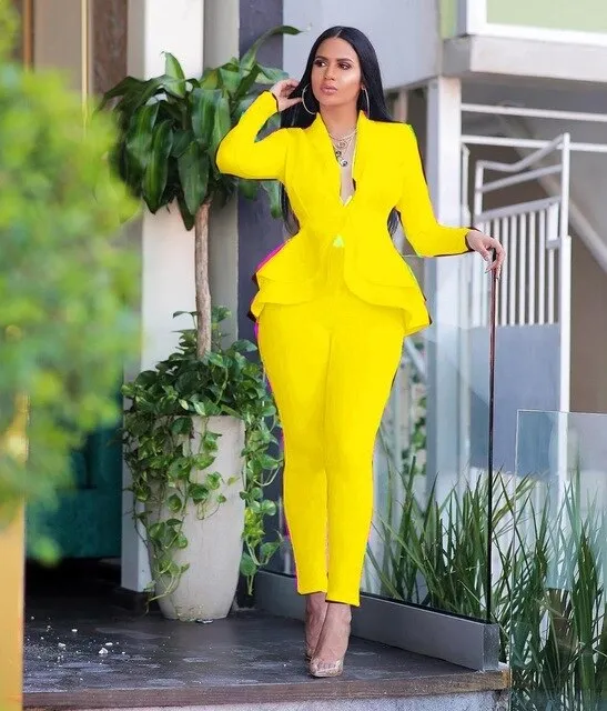 Trendy Ruffle Top Full Sleeve And Bottom Pants Set