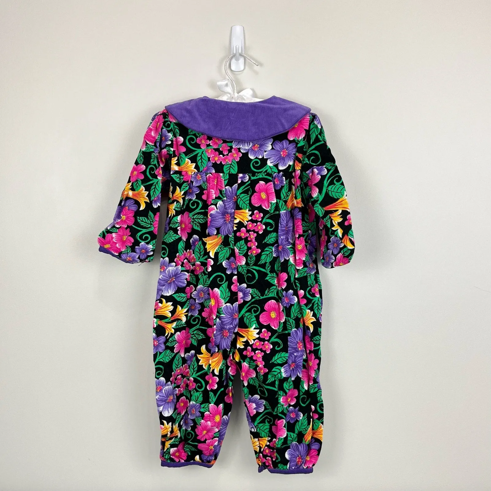 Vintage Baby Beluga New York Floral Jumpsuit & Bow 18 Months NWT