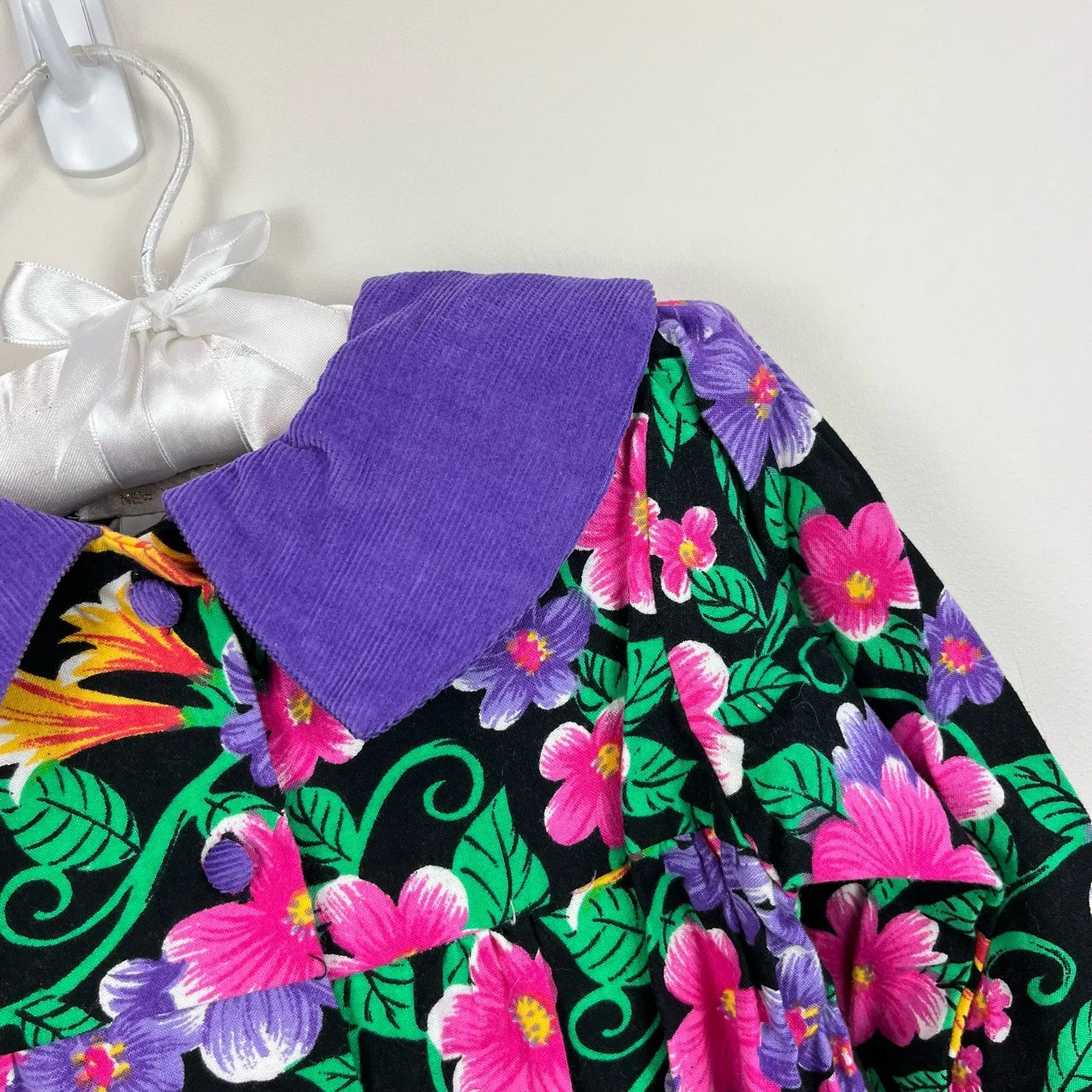 Vintage Baby Beluga New York Floral Jumpsuit & Bow 18 Months NWT