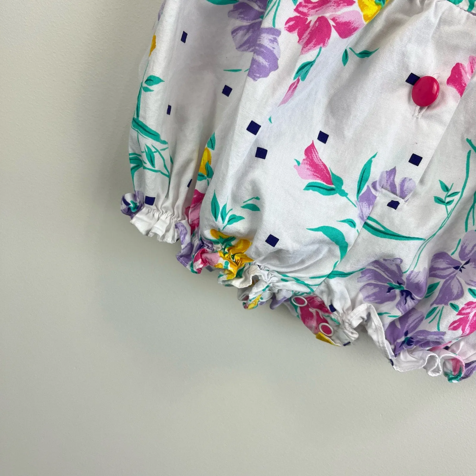 Vintage Floral Romper with Bows