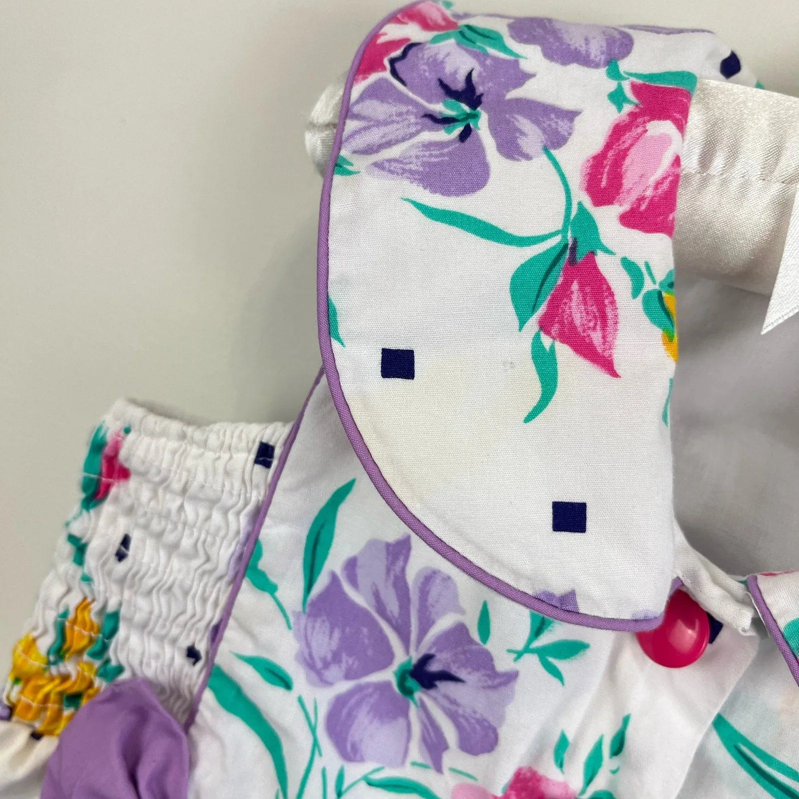 Vintage Floral Romper with Bows