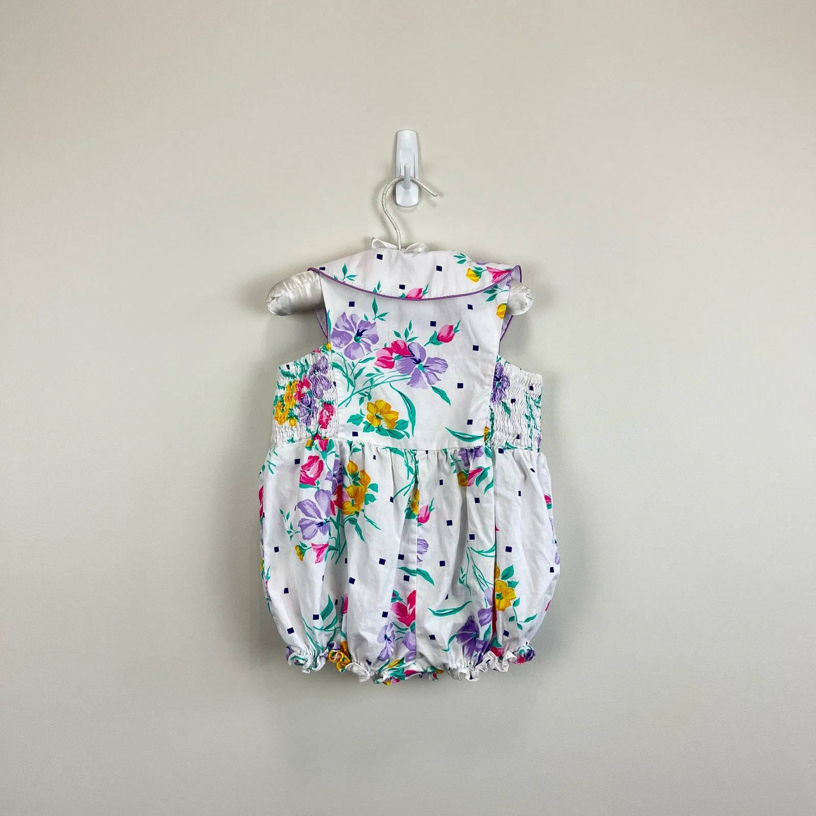 Vintage Floral Romper with Bows