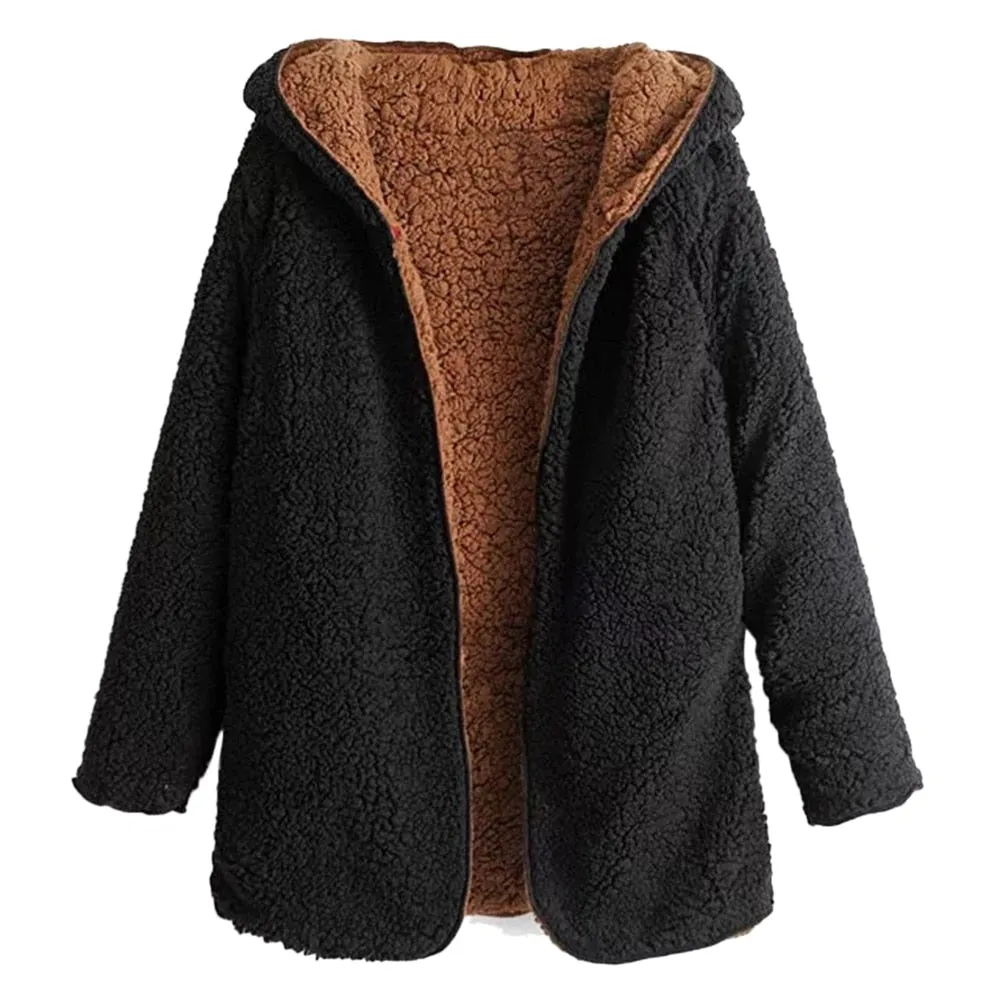 Warm Fur Woollen Coat