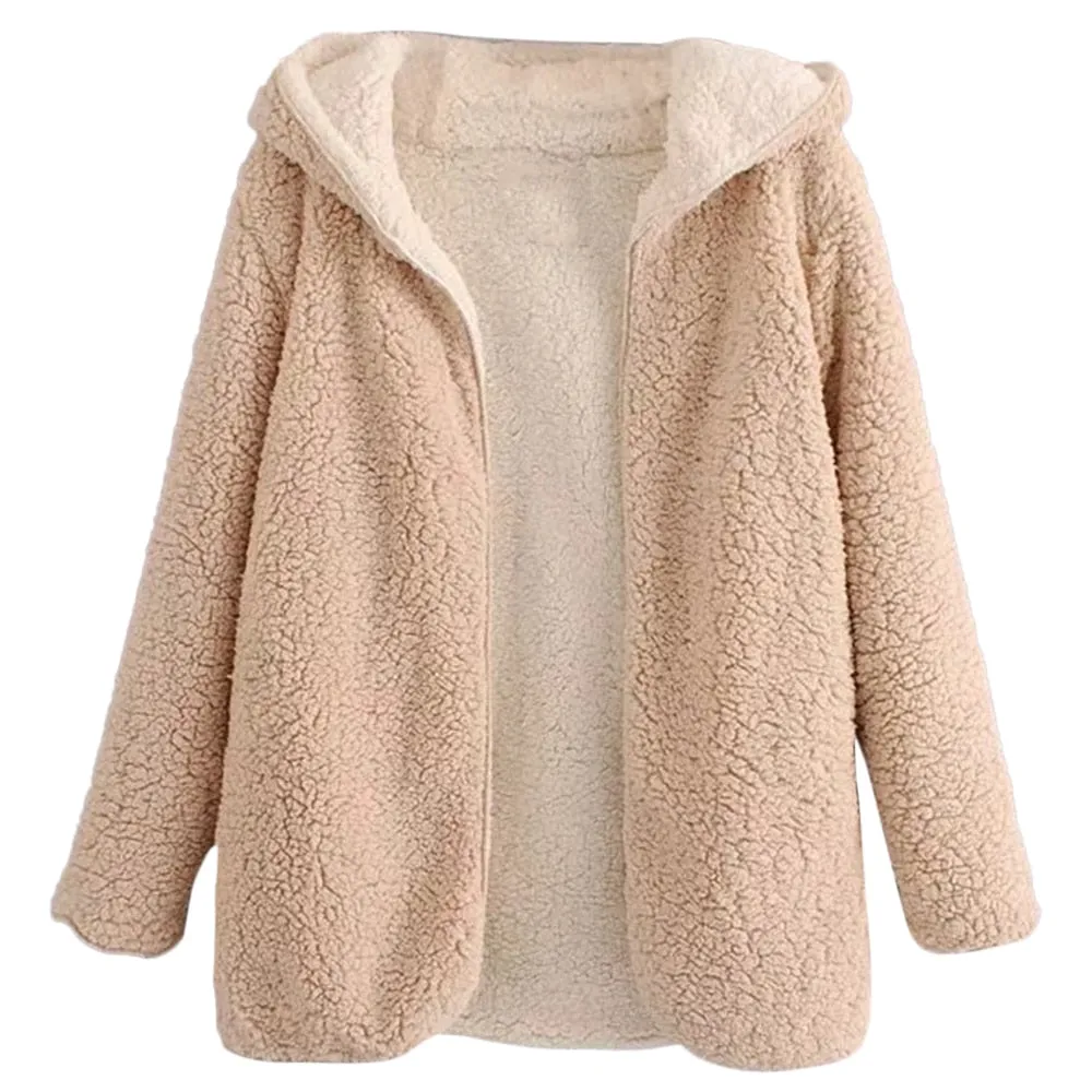 Warm Fur Woollen Coat