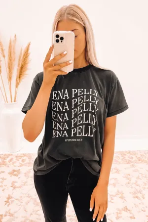 Warped Logo Tee Washed Black