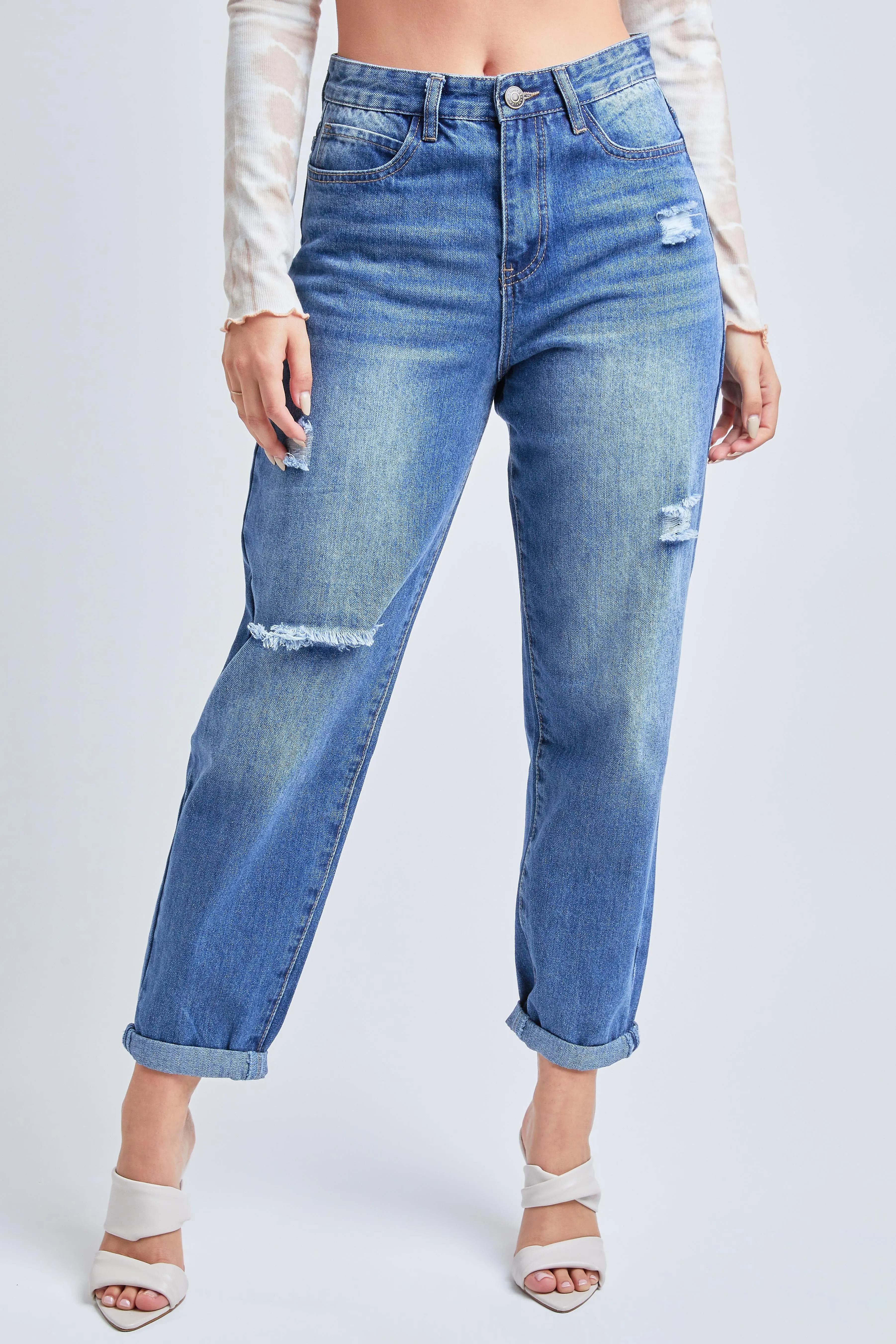 Women's Dream Balloon Fit Rolled Cuff Ankle Jeans