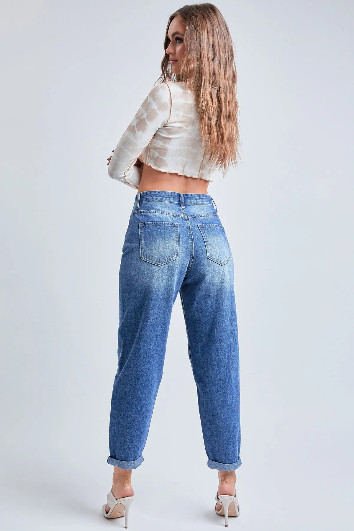 Women's Dream Balloon Fit Rolled Cuff Ankle Jeans