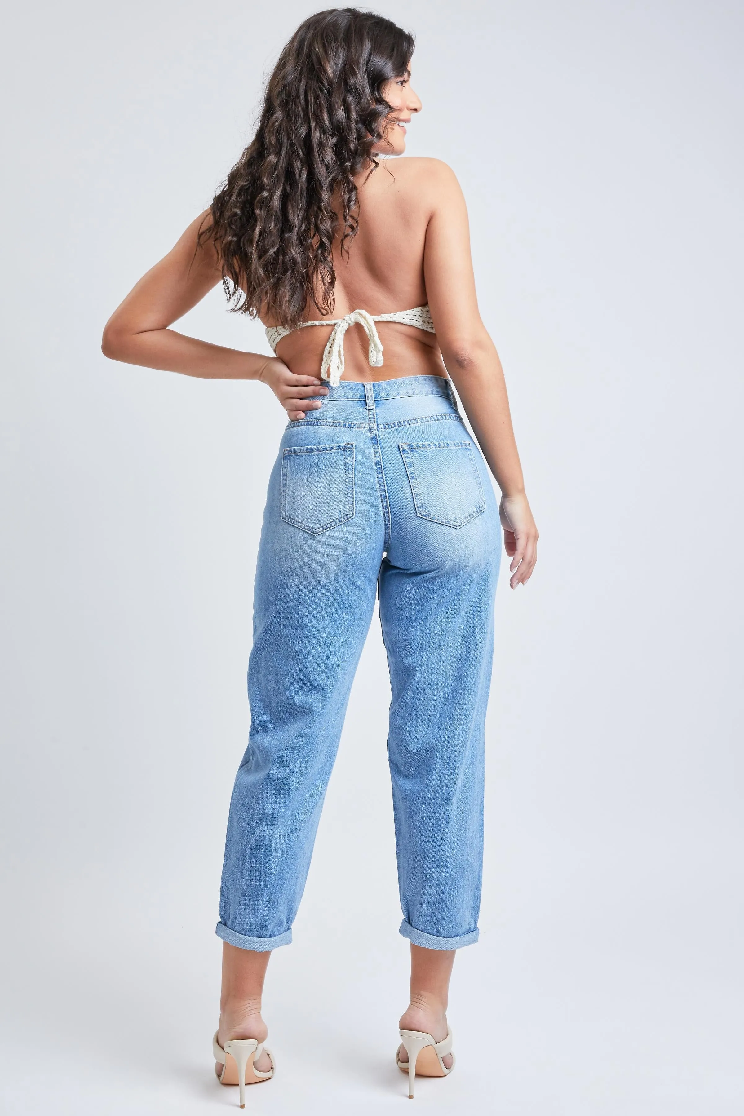 Women's Dream Balloon Fit Rolled Cuff Ankle Jeans