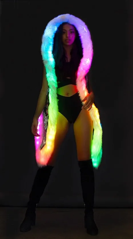 Women's LED Sequin Vest in "Purple/ Gold Rainbow"