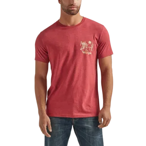 Wrangler Men's American Classic Graphic Brick Red Heather T-Shirt 112339563