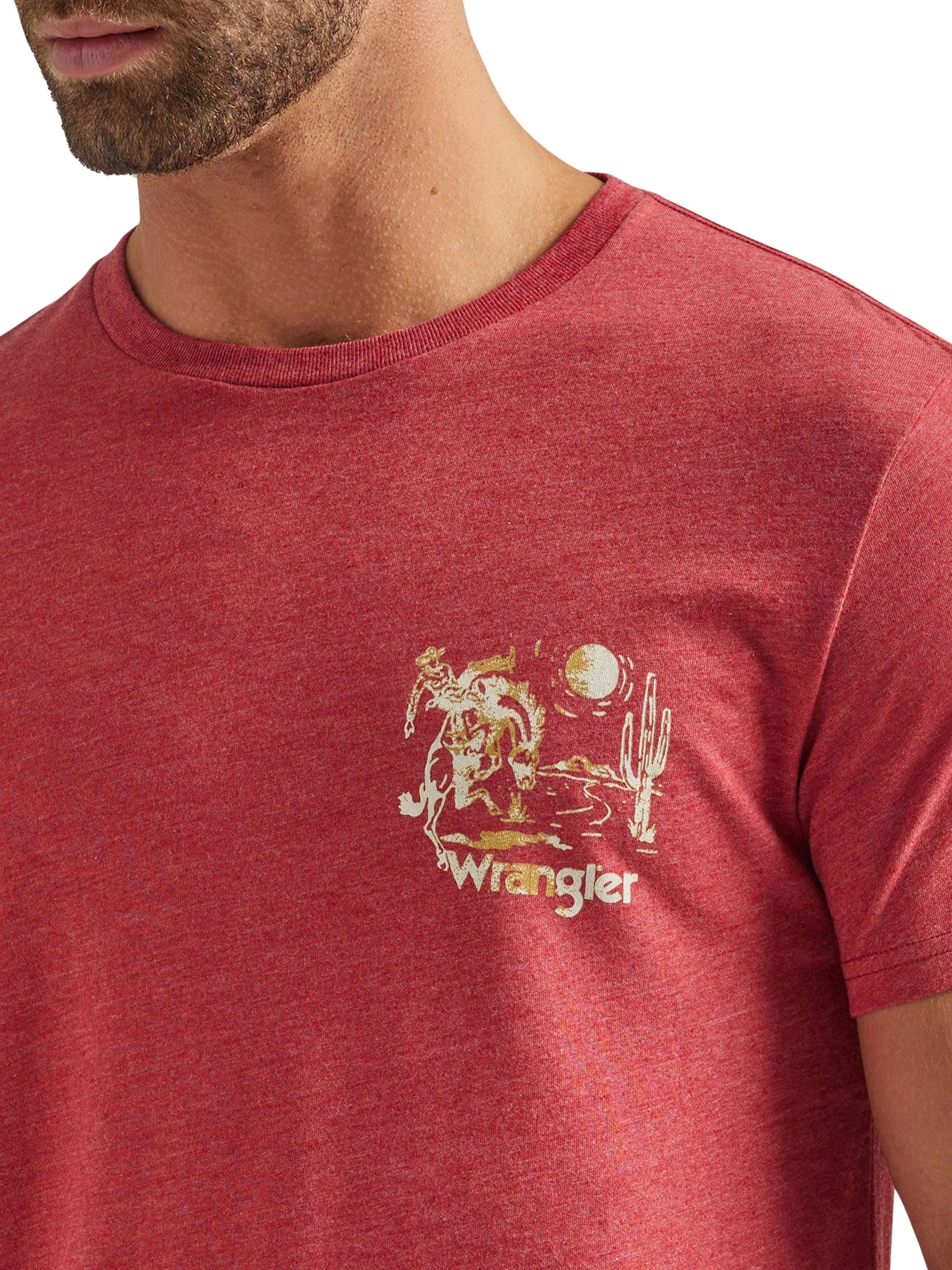 Wrangler Men's American Classic Graphic Brick Red Heather T-Shirt 112339563